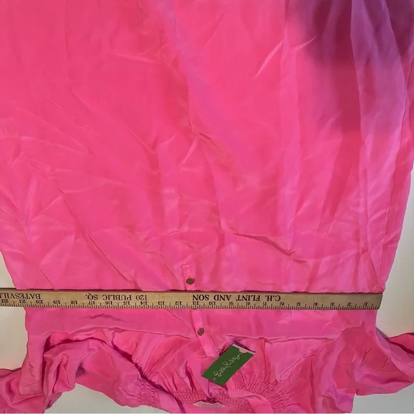 New Lilly Pulitzer Women Large Pink Lightweight Longsleeve Top - Picture 6 of 7